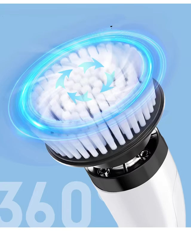 Cleaning brush with cotton swabs on a blue background, featuring the number 360.